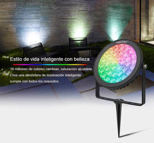 Proyector LED de jardín con pincho 15W RGB+CCT control RF/WiFi | Mi Light (15)