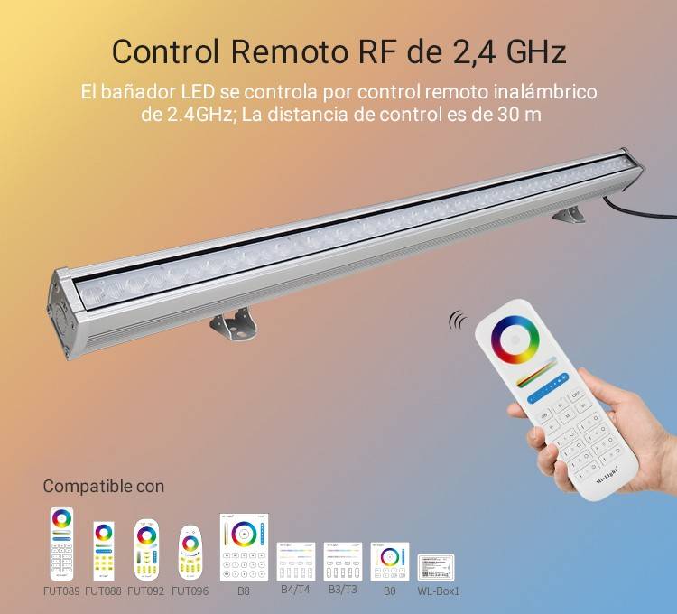 Bañador de pared LED RGB+CCT 48W control RF/WiFi | Mi Light (7)