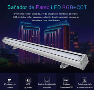 Bañador de pared LED RGB+CCT 24W control RF/WiFi | Mi Light - Barcelona Led-