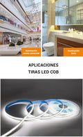 Tira LED COB 24V DC - 12W/m - 8mm - IP20 - Rolo de 5 metros - Corte a cada 4,5 cm 4