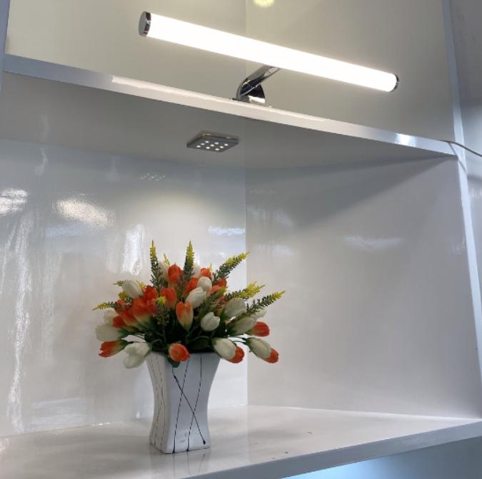 Aplique de baño tubular opal - 3 tipos de fijación - 6W - 540Lm - IP44 - 40cm (1)