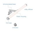 Aplique de baño tubular opal - 3 tipos de fijación - 6W - 540Lm - IP44 - 40cm 3