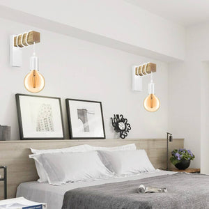 Apliques de pared rústicos de madera "RUDER" (4)