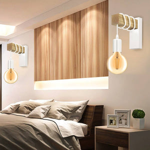 Apliques de pared rústicos de madera "RUDER" (7)