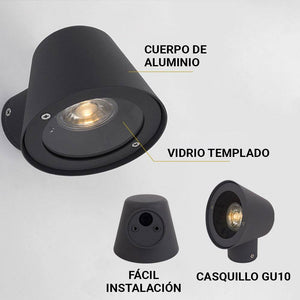 Aplique de pared exterior LED "ALBA" - Bombilla GU10 5W incluida - Barcelona Led-Decoración