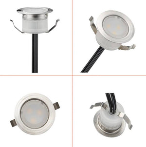 Kit 6 focos LED empotrables en suelo 0,3W 12V-DC IP67 (5)