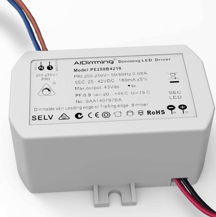 Driver regulable TRIAC corriente constante 25-42V 8W 180mA - Barcelona Led-Control y regulación