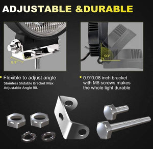 Faro LED 4x4 todoterreno - 27W - 10-60V DC - 1620 lm - Ángulo 60º (4)