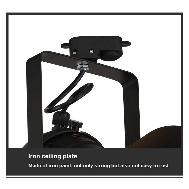 Foco carril monofásico orientable y extensible "Cinema" - E27 (1)