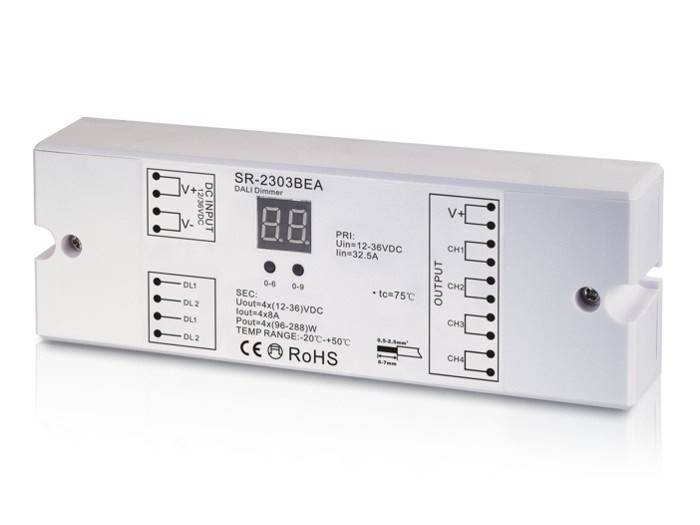 Dimmer Dali DC 12-36V 8A/canal (4 canales)