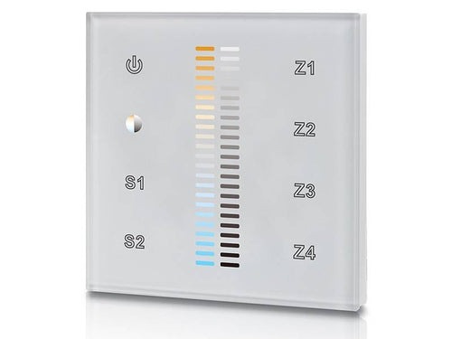 Interruttore a sfioramento CCT 12-24V-DC (4 zone) DALI DUAL TOUCH COLOR