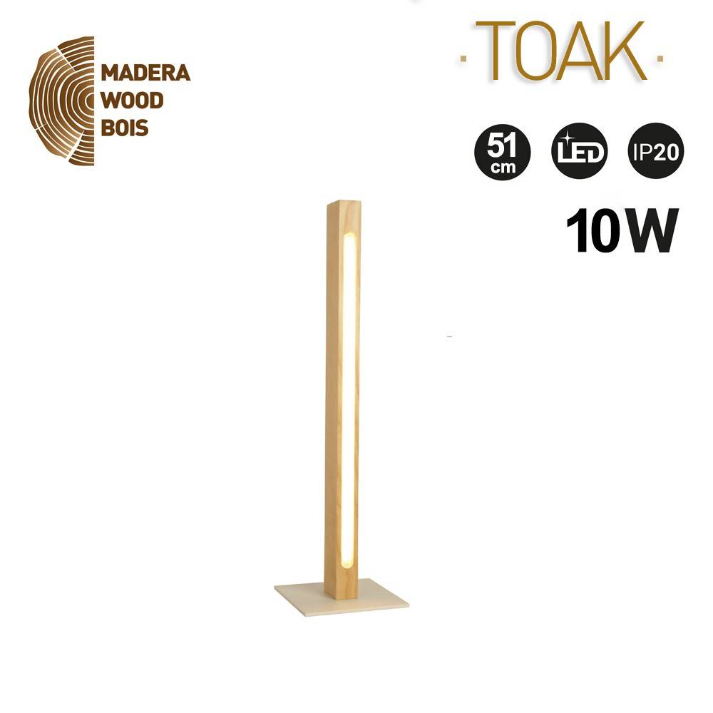 Lámpara de mesa de madera "TOAK" 10W dimable