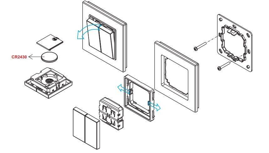 Mecanismo RF pulsador Interruptor regulador monocolor para iluminación LED 2 teclas SUNRICHER - Perfect RF (1)