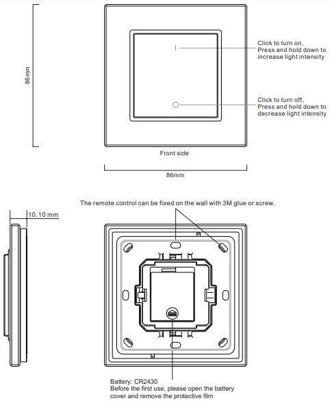 Mecanismo RF pulsador Interruptor regulador monocolor para iluminación LED SUNRICHER - Perfect RF (1)