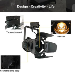 Foco carril trifásico orientable "Cinema" - E27 (4)