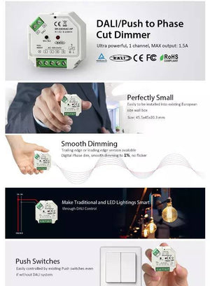 Controlador monocolor DALI y PUSH Dimmer - 400W - 1 canal - 100-240V AC - Sunricher (4)