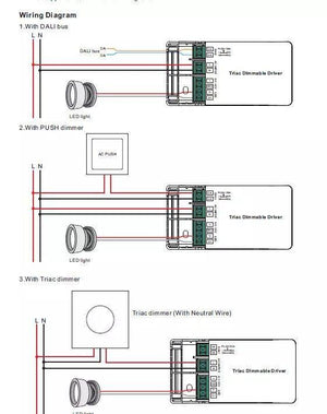Driver regulable TRIAC DALI PUSH 0/1-10V 6-42V 10W multicorriente (200-350mA) (3)