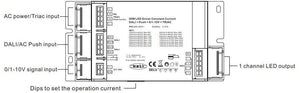 Driver regulable TRIAC DALI PUSH 0/1-10V 8-48VDC 50W multicorriente (180-1500mA) (2)