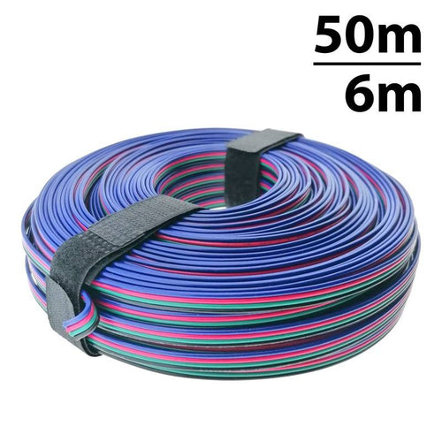 Câble RGB 4 fils Ø0,52mm 12-24V DC