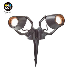 Foco LED doble CCT con pincho FUMAGALLI MINITOMMY 2L GU10 7W