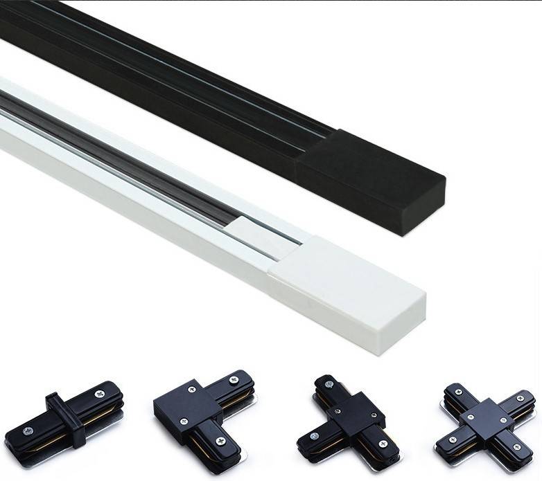 Carril electrificado monofásico de superficie para focos LED - barra 2 metros