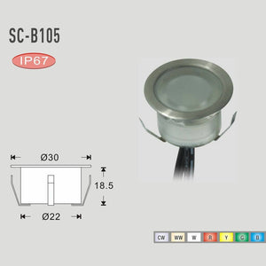 Baliza LED empotrable suelo IP67 12V-DC 0.3W - Barcelona Led-