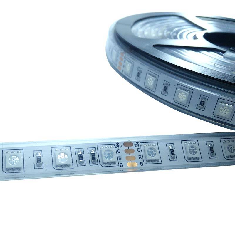 Tira de LED 24V-DC 72W multicolor RGB IP67 Rollo 5 metros - Barcelona Led-