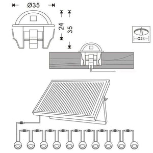 Pack 10 Focos solares LED empotrables con Panel Solar - Barcelona Led-