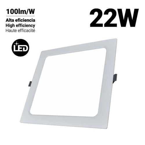 Square recessed LED downlight 22W Cut 190 X 190mm
