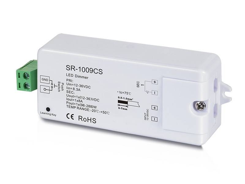 Regulador Monocolor 12-36V 1 canal 8A SUNRICHER - Perfect RF - Barcelona Led-Control y regulación