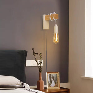 Apliques de pared madera "RUDER" - Con interruptor y enchufe - E27 (20)