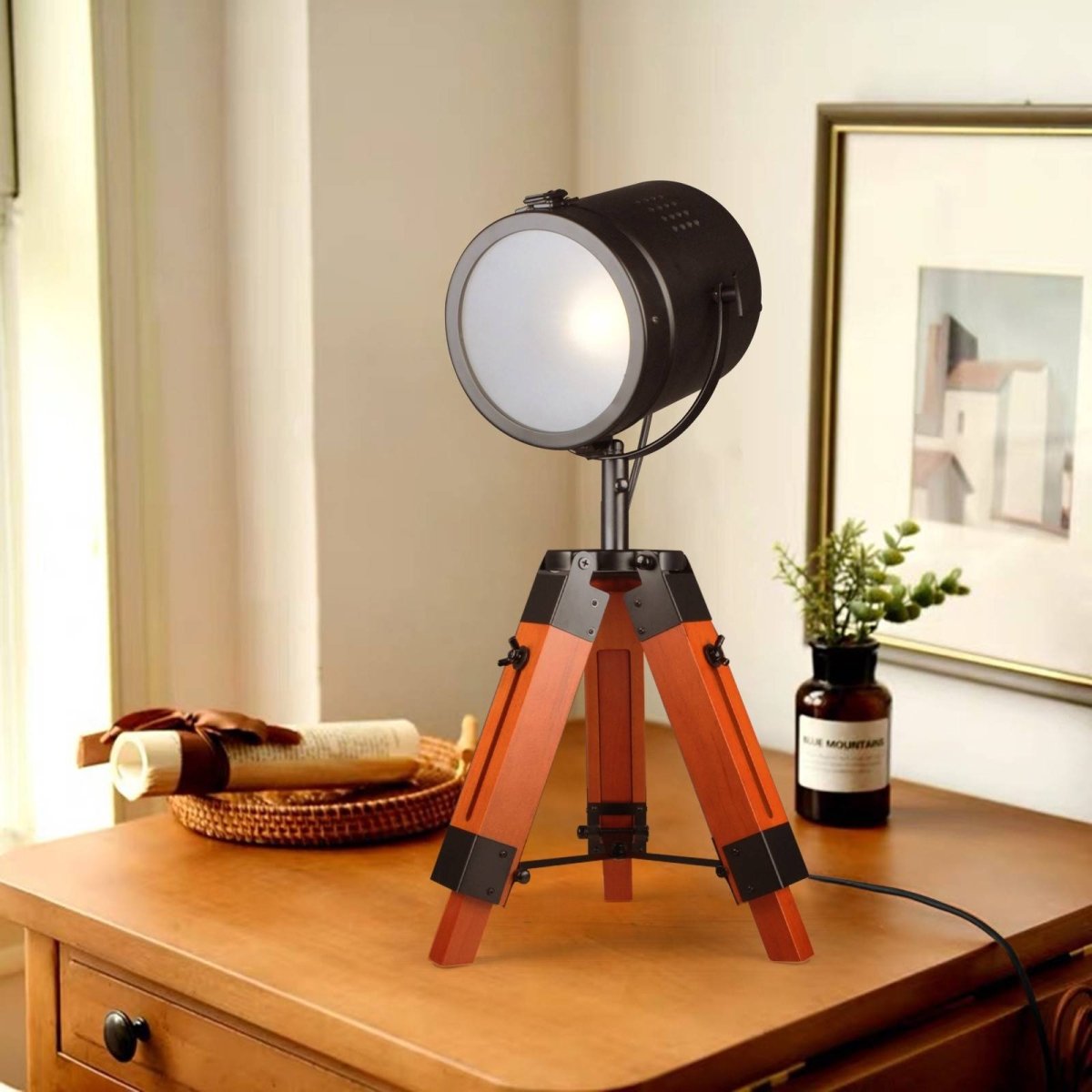 Lámpara vintage de mesa o pie con trípode "CARPEN" - Barcelona Led-Decoración