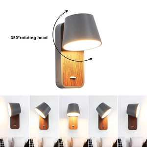 Aplique LED para Dormitorio de Madera rotatorio "KOPPEN" 6W 2700K - Barcelona Led-Decoración