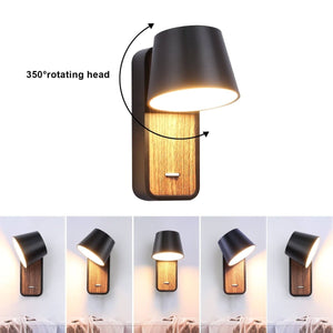 Aplique LED para Dormitorio de Madera rotatorio "KOPPEN" 6W 2700K - Barcelona Led-Decoración