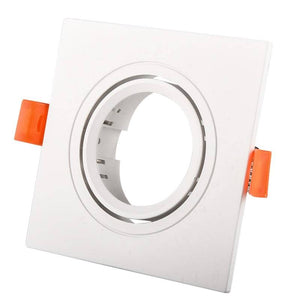 Aro downlight cuadrado basculante para bombilla GU10/MR16 - Corte Ø75mm - Barcelona Led-