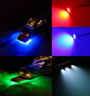 Foco LED sumergible RGB para embarcaciones 12V - 27W - Empotrable en tapón de drenaje (2)