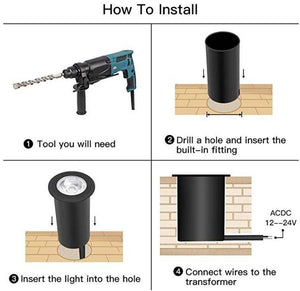Foco LED empotrable en suelo - 10W - IP67 - Blanco Cálido (7)