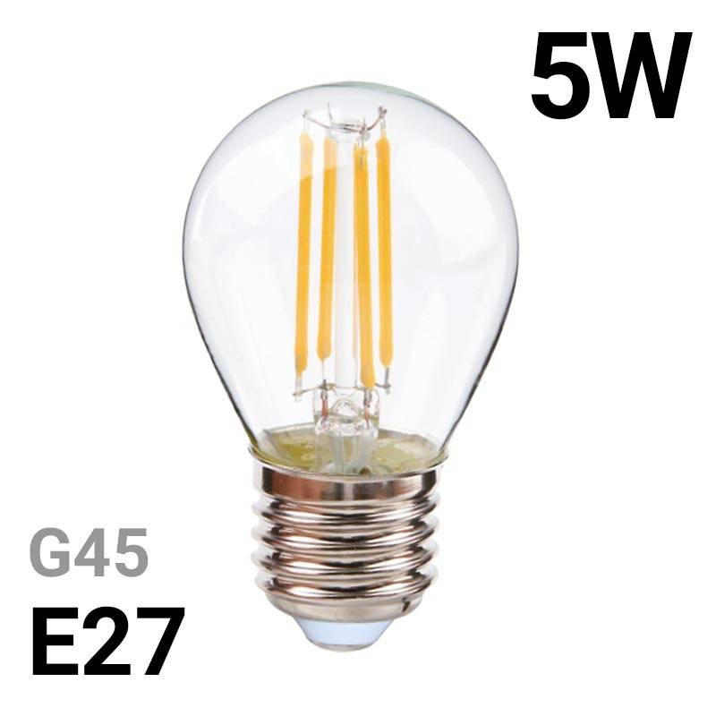 Bombilla LED filamento esférica E27 G45 - 5W & Bombilla LED filamento esférica E27 G45 - 5W