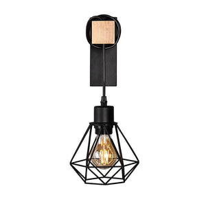 Aplique de pared nórdico jaula "RODEN" - Madera y metal (4)