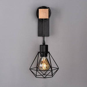 Aplique de pared nórdico jaula "RODEN" - Madera y metal - Barcelona Led-Decoración