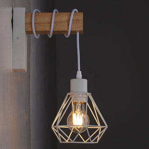 Aplique de pared nórdico jaula "RODEN" - Madera y metal - Barcelona Led-Decoración