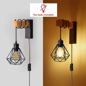 Aplique de pared jaula con cable y enchufe "RODEN" - Barcelona Led-Decoración