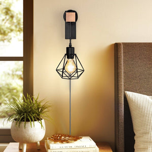 Aplique de pared jaula con cable y enchufe "RODEN" - Barcelona Led-Decoración