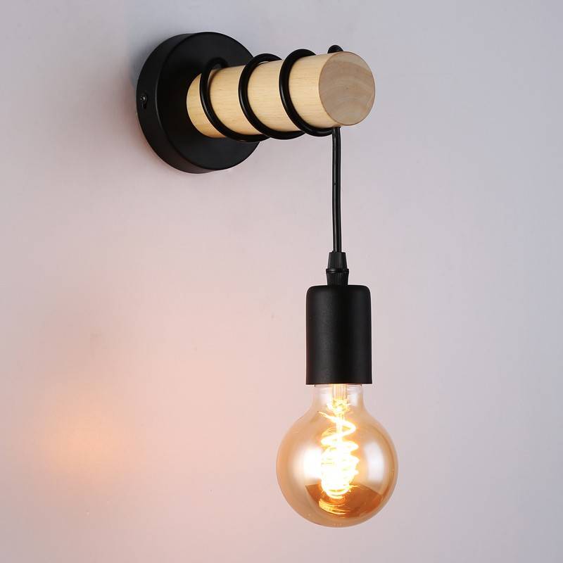 Aplique de pared de madera rústico "MILA" (1)