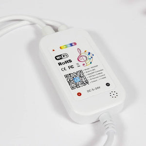 Kit tira LED musical RGB WiFi Alexa/Google Home con fuente, mando y controlador 5 metros (4)