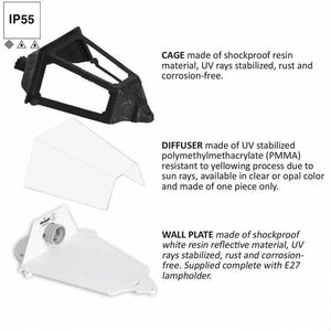 Aplique farol de pared FUMAGALLI IESSE OPAL E27 IP55 - Barcelona Led-Decoración