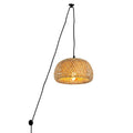 Plug-in wicker pendant lamp