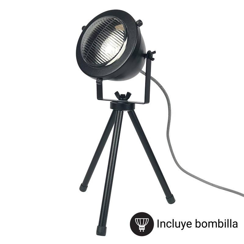 Lámpara de mesa vintage metal "MOTT" Bombilla incluida