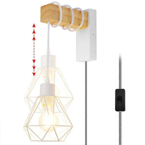 Aplique de pared jaula con cable y enchufe "RODEN" - Barcelona Led-Decoración