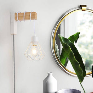 Aplique de pared jaula con cable y enchufe "RODEN" - Barcelona Led-Decoración
